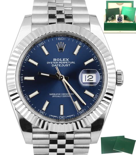 rolex datejust 41mm blau jubilee